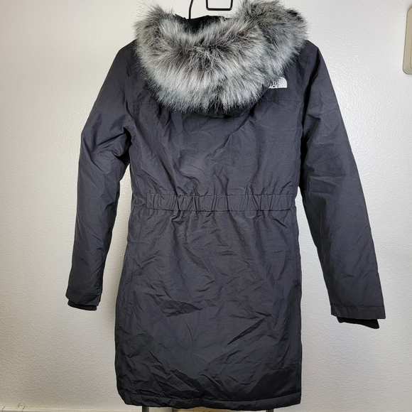 The North Face Tnf Black Arctic Parka Jacket with Faux Fur Trim Size S - Picture 5 of 9